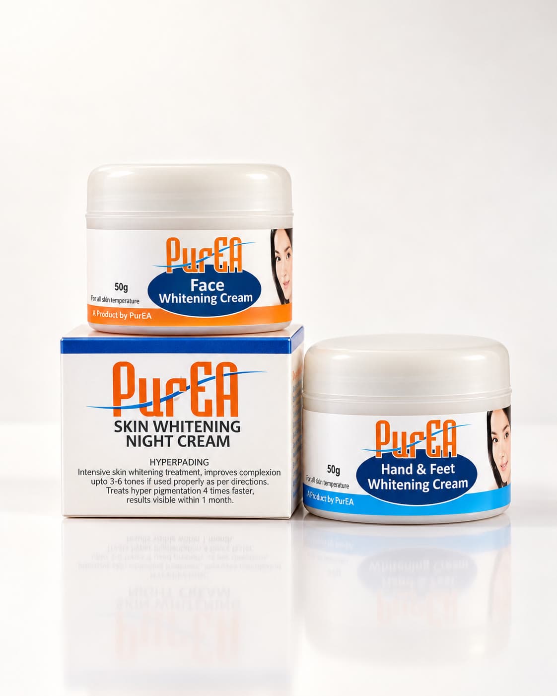 Pure EA Regular Face, Hand and Feet Whitening Duo, front view
